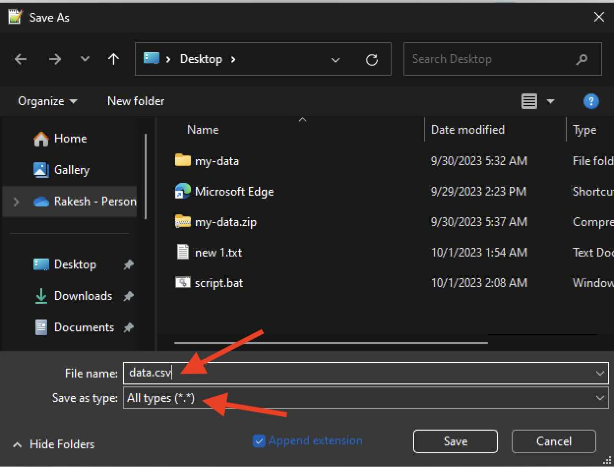 How to Save file with .csv Extension using Notepad++ Code2care
